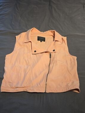 Sanctuary Peach Sleeveless Moto Vest